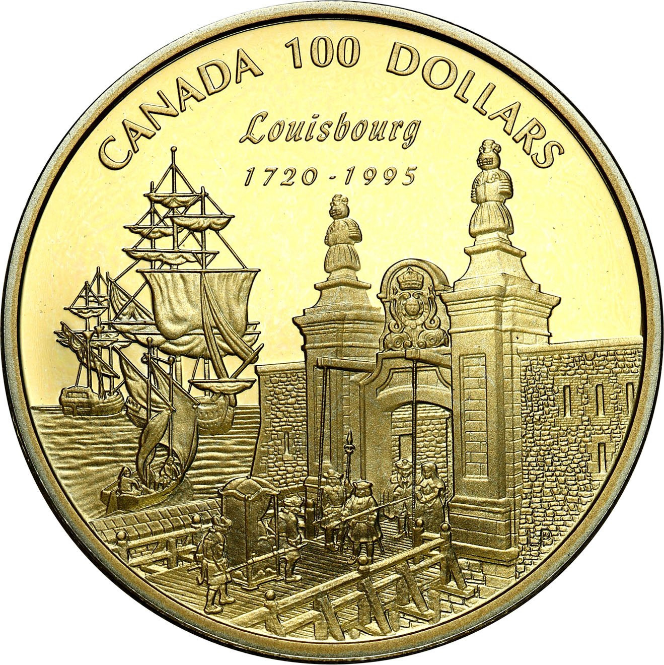 Kanada. 100 dolarów Louisbourg 1995